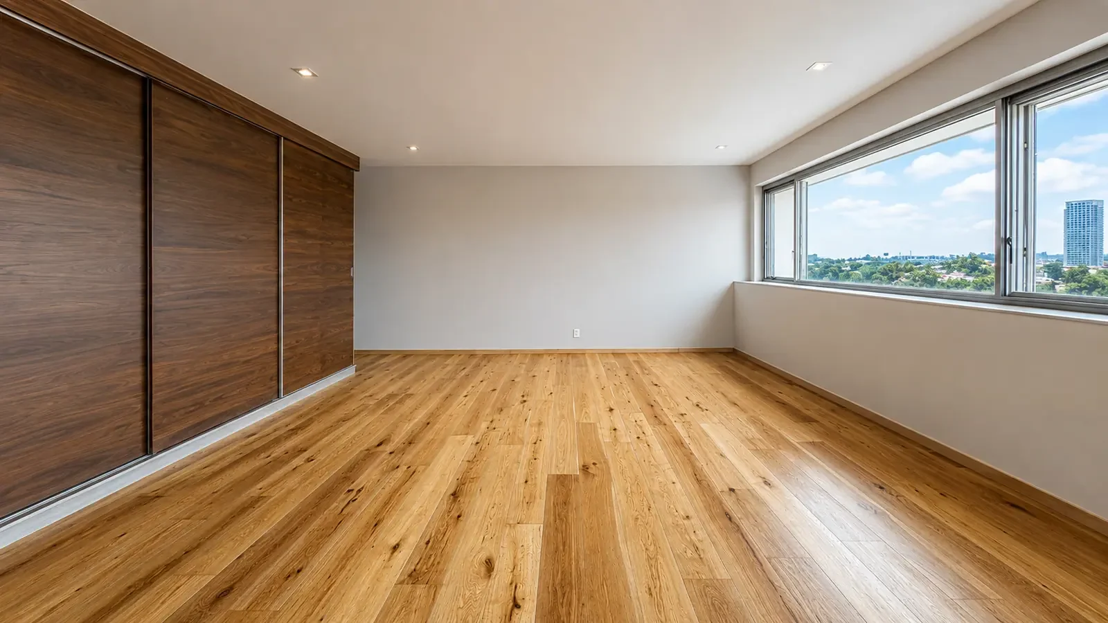Piso de roble europeo después del servicio